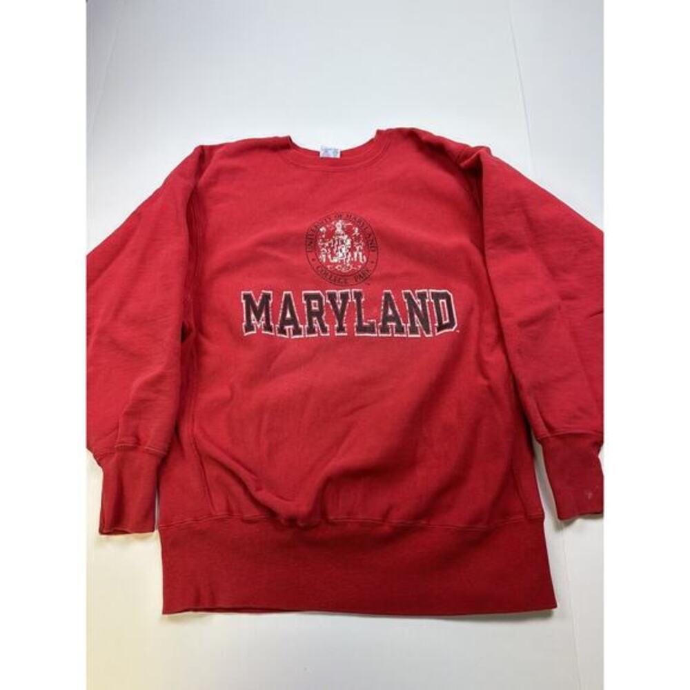 University Of Maryland‎ Champion Reverse Weave Sweatshirt Large USA Tag Terps